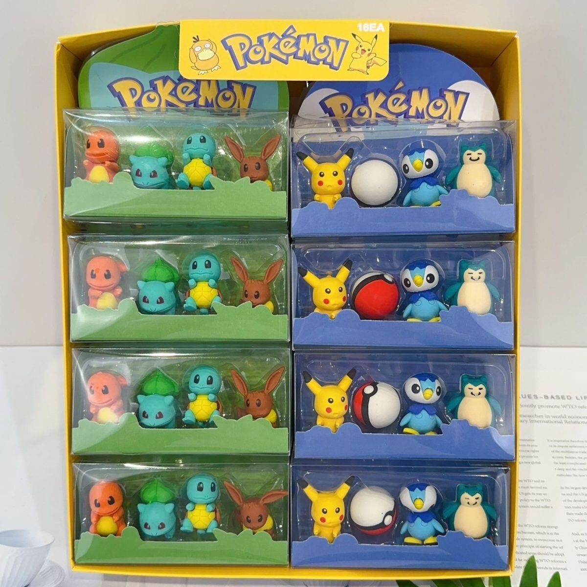 Erased Anime Merchandise - Borradores con figuras de Pokémon, borradores