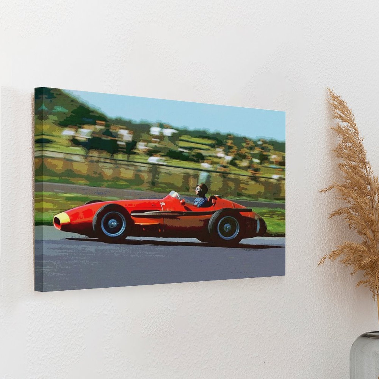 Juan Manuel Fangio Racing His  - Art Print Framed reseña y precio